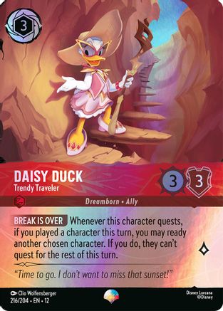 Daisy Duck - Trendy Traveler (Epic) (216/204) [Wilds Unknown] Holofoil - Deck Out Gaming