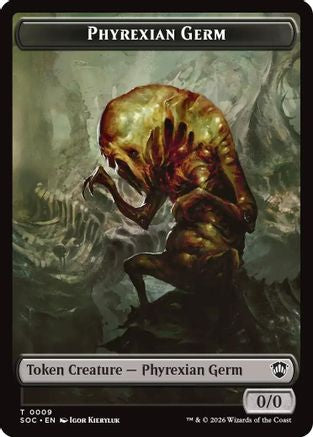 Phyrexian Germ // Thopter Double-Sided Token (9) [Commander: Secrets of Strixhaven] foil - Deck Out Gaming