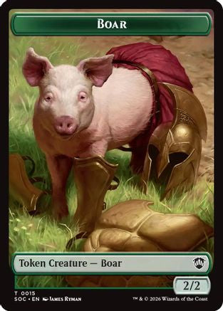 Boar // Frog Lizard Double-Sided Token (15) [Commander: Secrets of Strixhaven] foil - Deck Out Gaming