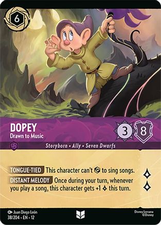 Dopey - Drawn to Music (Foil) (38/204) [Wilds Unknown] Cold Foil - Deck Out Gaming