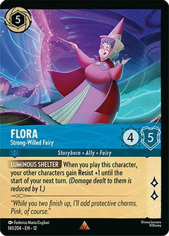 Flora - Strong-Willed Fairy (Foil) (141/204) [Wilds Unknown] Cold Foil - Deck Out Gaming
