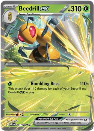Beedrill ex - 003/086 (3) [ME04: Chaos Rising] Holofoil - Deck Out Gaming