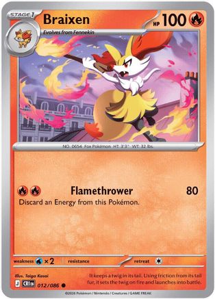 Braixen (12) [ME04: Chaos Rising] Reverse Holofoil - Deck Out Gaming