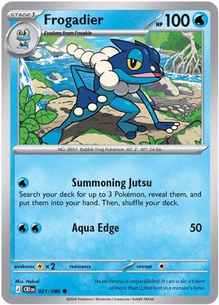 Frogadier - 021/086 (21) [ME04: Chaos Rising] Reverse Holofoil - Deck Out Gaming