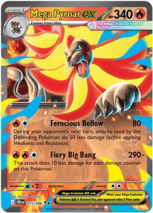 Mega Pyroar ex - 015/086 (15) [ME04: Chaos Rising] Holofoil - Deck Out Gaming