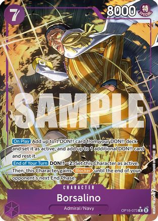 Borsalino (Alternate Art) (OP16-073) [The Time of Battle] Foil - Deck Out Gaming