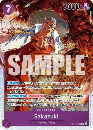 Sakazuki (OP16-065) [The Time of Battle] Foil - Deck Out Gaming