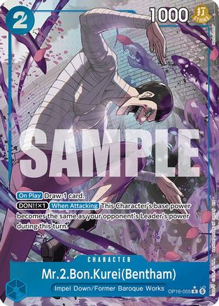 Mr.2.Bon.Kurei(Bentham) (055) (Alternate Art) (OP16-055) [The Time of Battle] Foil - Deck Out Gaming