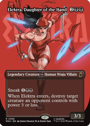 Elektra, Daughter of the Hand (Borderless) (366) (366) [Marvel Super Heroes] - Deck Out Gaming