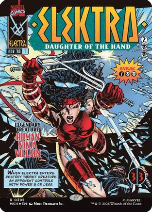 Elektra, Daughter of the Hand (Borderless) (395) (395) [Marvel Super Heroes] - Deck Out Gaming