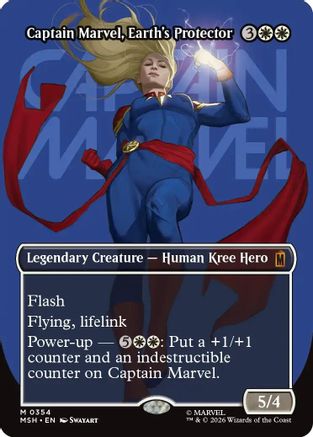 Captain Marvel, Earth's Protector (Borderless) (0354) (354) [Marvel Super Heroes] foil - Deck Out Gaming