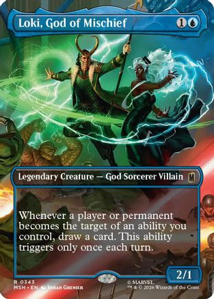 Loki, God of Mischief (Borderless) (343) [Marvel Super Heroes] foil - Deck Out Gaming