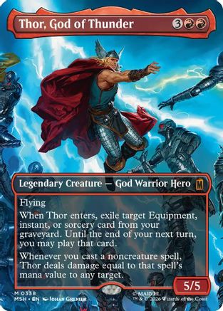 Thor, God of Thunder (Borderless) (0338) (338) [Marvel Super Heroes] foil - Deck Out Gaming