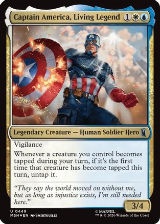 Captain America, Living Legend (Surge Foil) (449) [Marvel Super Heroes] foil - Deck Out Gaming