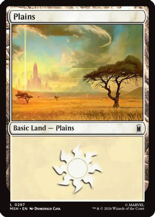 Plains (0287) (287) [Marvel Super Heroes] foil - Deck Out Gaming