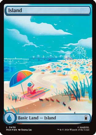 Island (0436) (Surge Foil) (436) [Marvel Super Heroes] foil - Deck Out Gaming