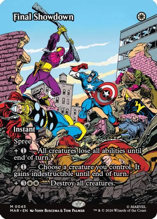 Final Showdown (Borderless) (45) [Marvel Universe Eternal-Legal] foil - Deck Out Gaming