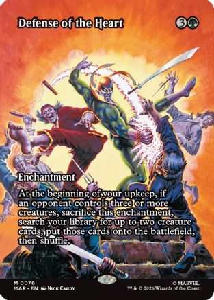 Defense of the Heart (Borderless) (76) [Marvel Universe Eternal-Legal] - Deck Out Gaming