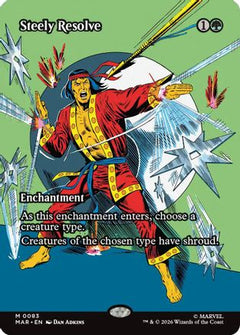 Steely Resolve (Borderless) (83) [Marvel Universe Eternal-Legal] foil - Deck Out Gaming