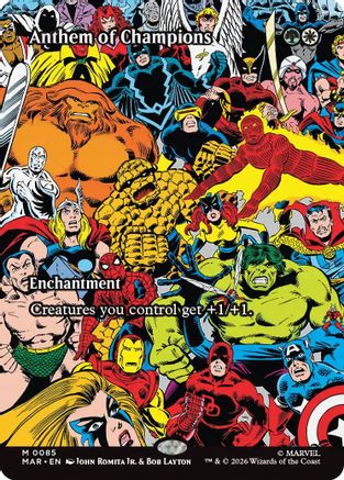 Anthem of Champions (Borderless) (85) [Marvel Universe Eternal-Legal] - Deck Out Gaming
