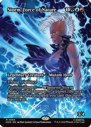 Storm, Force of Nature (Borderless) (94) [Marvel Universe Eternal-Legal] foil - Deck Out Gaming