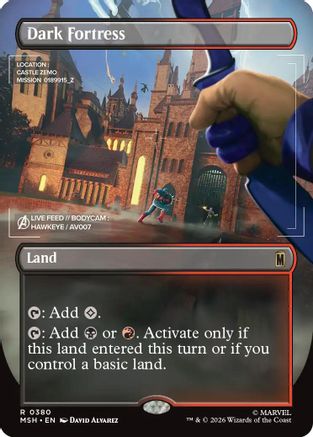 Dark Fortress (Borderless) (380) [Marvel Super Heroes] - Deck Out Gaming
