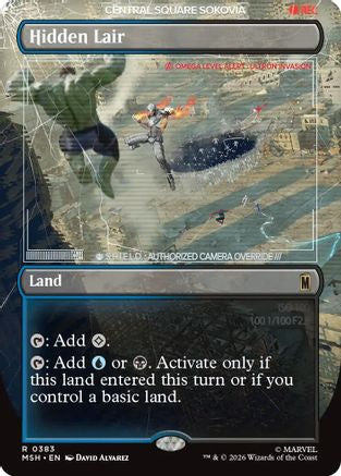 Hidden Lair (Borderless) (383) [Marvel Super Heroes] foil - Deck Out Gaming