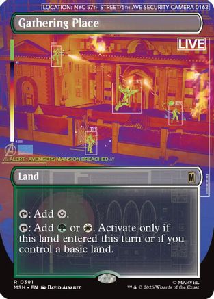 Gathering Place (Borderless) (381) [Marvel Super Heroes] foil - Deck Out Gaming