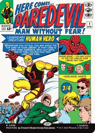 Daredevil, Man Without Fear (Borderless) (0398) (398) [Marvel Super Heroes] foil - Deck Out Gaming