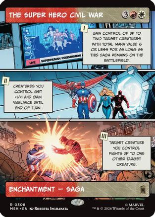The Super Hero Civil War (Borderless) (308) [Marvel Super Heroes] foil - Deck Out Gaming
