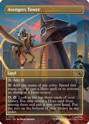 Avengers Tower (Borderless) (334) [Marvel Super Heroes] foil - Deck Out Gaming