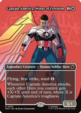 Captain America, Wings of Freedom (Borderless) (353) [Marvel Super Heroes] foil - Deck Out Gaming