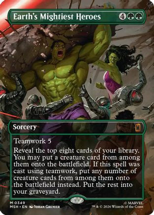 Earth's Mightiest Heroes (Borderless) (349) [Marvel Super Heroes] foil - Deck Out Gaming