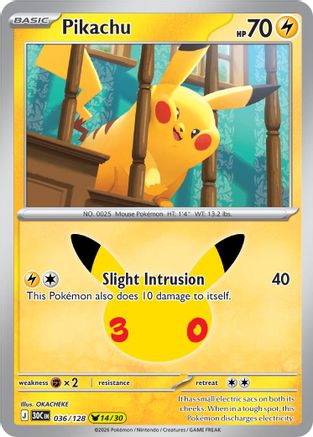Pikachu - 036/128 (36) [ME: 30th Celebration] Holofoil-1