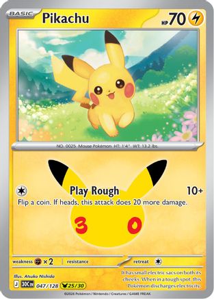 Pikachu - 047/128 (47) [ME: 30th Celebration] Holofoil