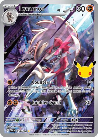 Lycanroc - 138/128 (138) [ME: 30th Celebration] Holofoil
