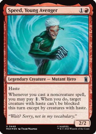 Speed, Young Avenger (Surge Foil) (448) [Marvel Super Heroes] foil - Deck Out Gaming
