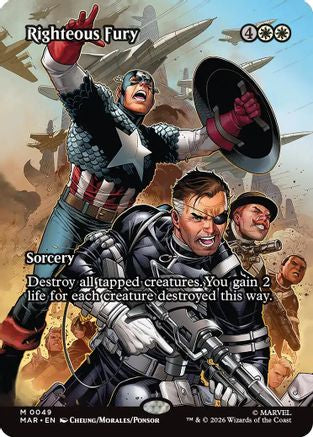 Righteous Fury (Borderless) (49) [Marvel Universe Eternal-Legal] - Deck Out Gaming