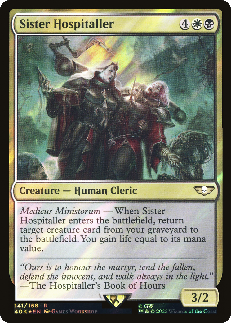Sister Hospitaller (Surge Foil) (141) [Warhammer 40,000 Commander] foil - Deck Out Gaming