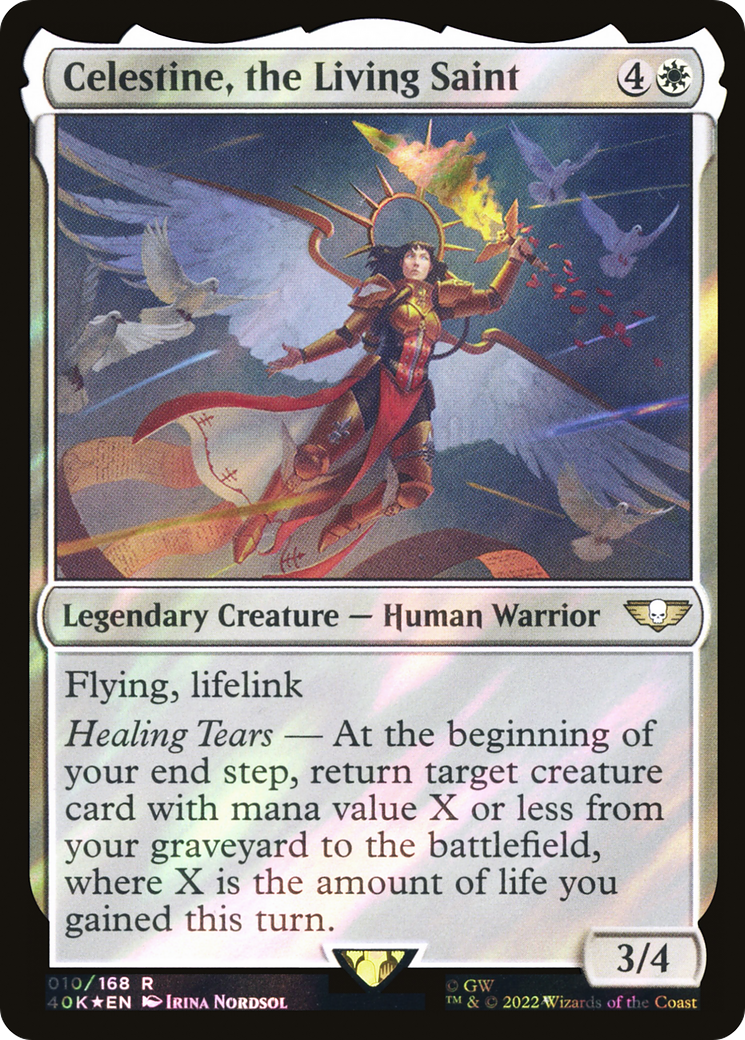 Celestine, the Living Saint (Surge Foil) (10) [Warhammer 40,000 Commander] foil - Deck Out Gaming