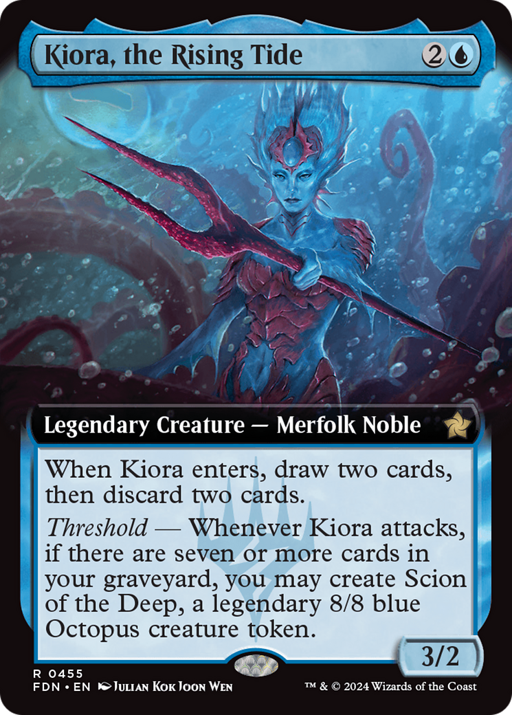 Kiora, the Rising Tide (Extended Art) (455) [Foundations] foil - Deck Out Gaming