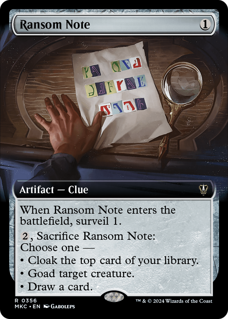 Ransom Note (0356) (Extended Art) (356) [Murders at Karlov Manor Commander] - Deck Out Gaming