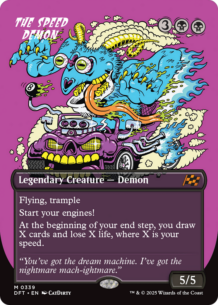 The Speed Demon (Borderless) (339) [Aetherdrift] foil - Deck Out Gaming
