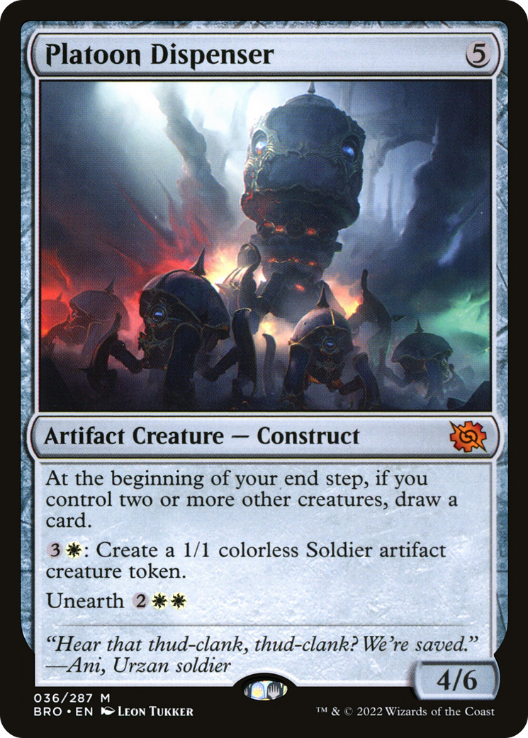 Platoon Dispenser (36) [The Brothers' War] foil - Deck Out Gaming