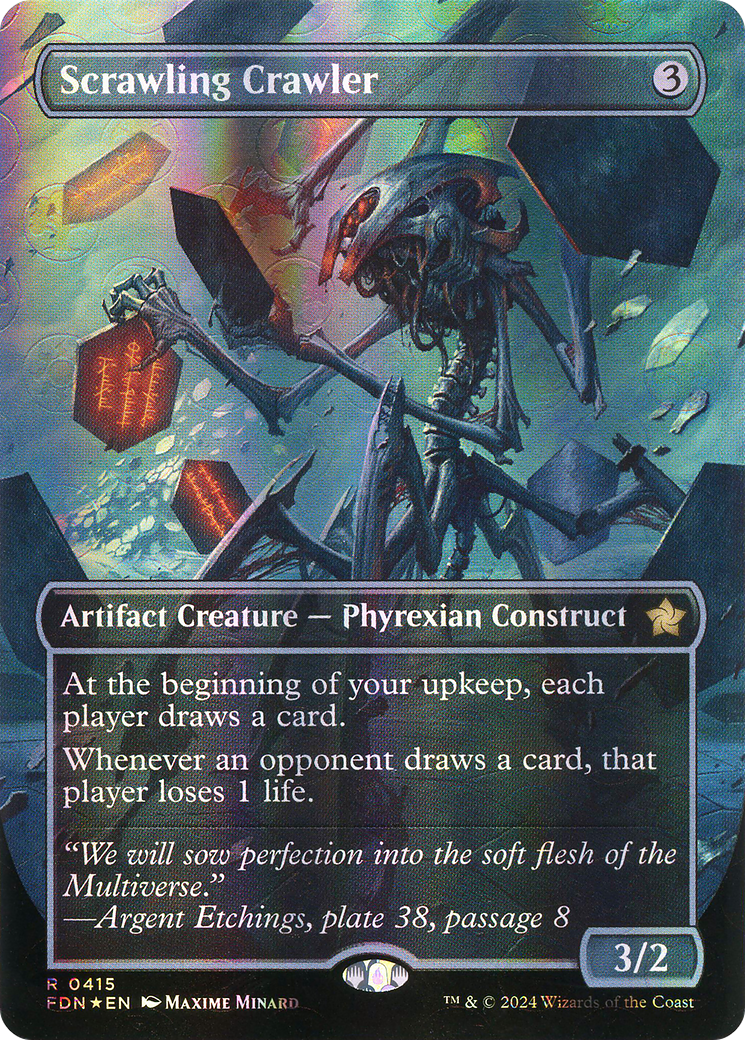 Scrawling Crawler (Borderless) (Mana Foil) (415) [Foundations] foil - Deck Out Gaming
