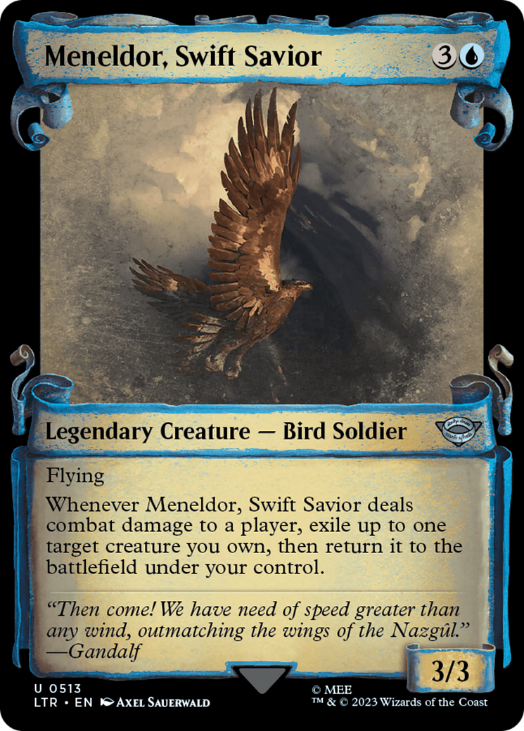 Meneldor, Swift Savior (Showcase Scrolls) (513) [The Lord of the Rings: Tales of Middle-earth] foil - Deck Out Gaming