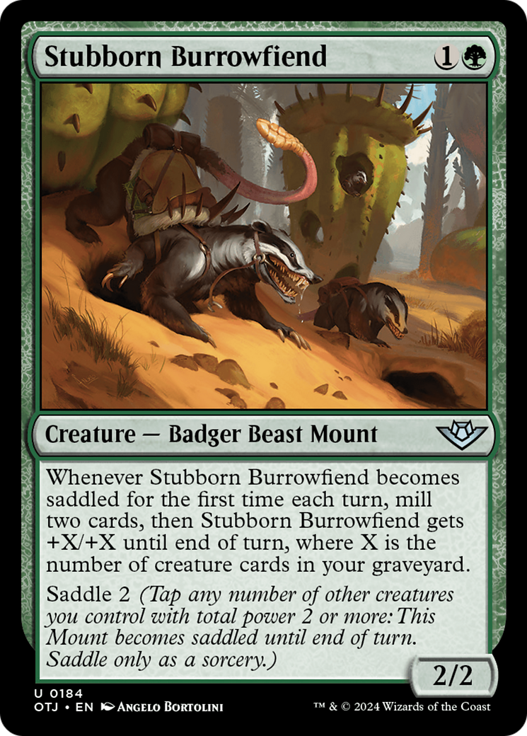 Stubborn Burrowfiend (184) [Outlaws of Thunder Junction] foil - Deck Out Gaming