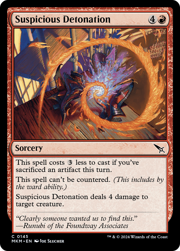 Suspicious Detonation (145) [Murders at Karlov Manor] foil - Deck Out Gaming