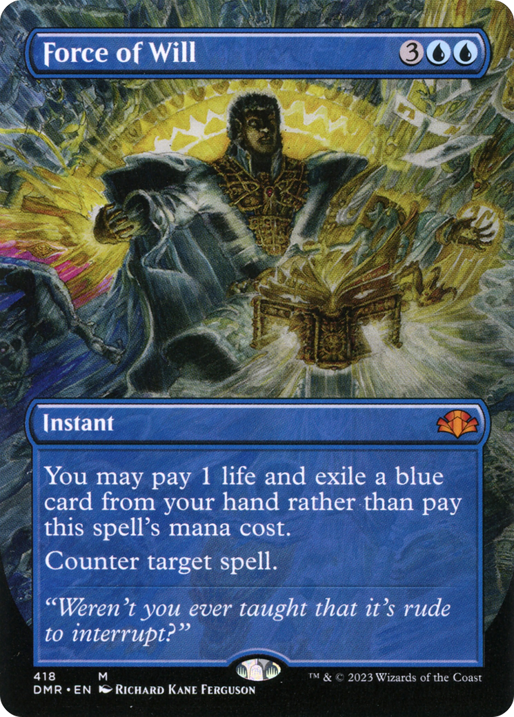 Force of Will (Borderless) (418) [Dominaria Remastered] - Deck Out Gaming