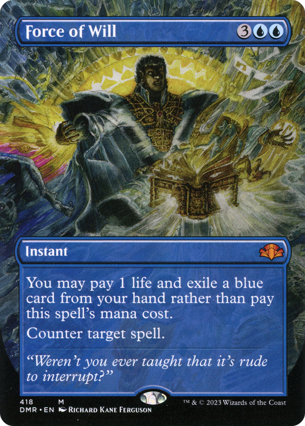 Force of Will (Borderless) (418) [Dominaria Remastered] - Deck Out Gaming